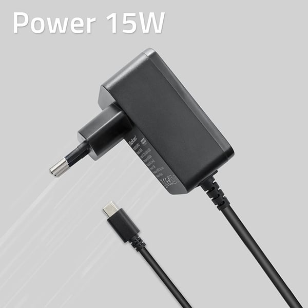 Qoltec superhurti PD-oplader til Raspberry PI 4 USB-C 15W 5V 3A sort