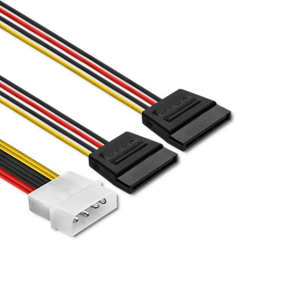 Qoltec POWER MOLEX adapterkabel 2x SATA 0,2m