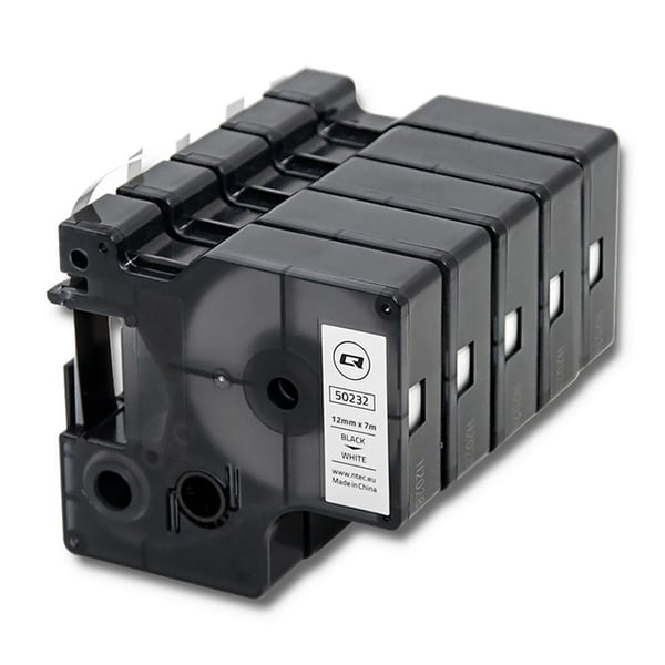 Qoltec tejp för DYMO D1 45013 12 mm x 7 m vit och svart tryck