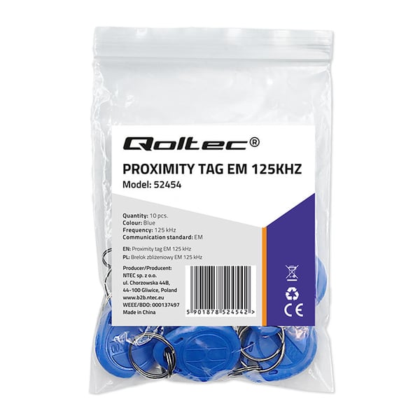Qoltec EM 125 kHz närhetsnyckelring 10 st.