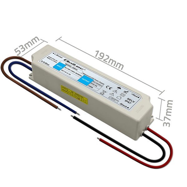 Qoltec LED-strømforsyning IP67 100W 12V 8,3A vandtæt hvid