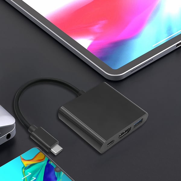 Qoltec Hub-adapter USB-C 3.1 3in1 | USB 3.0 | HDMI 4K | USB-C 3.1 PD 100W