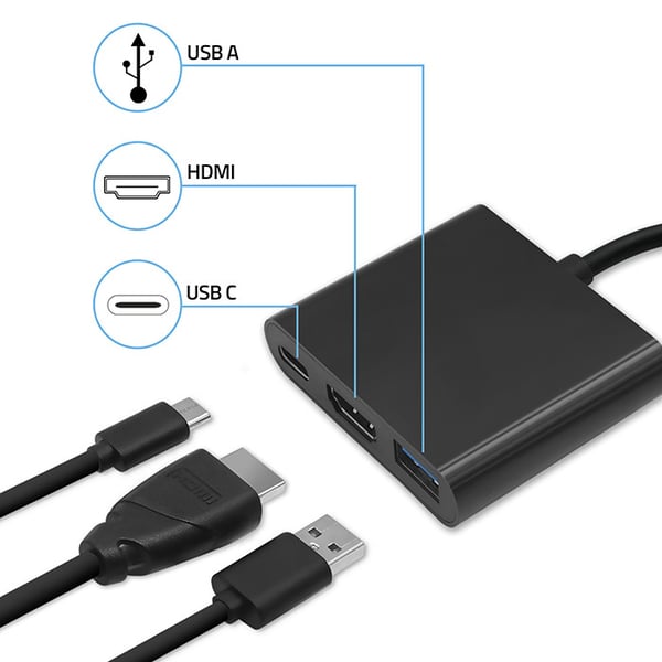 Qoltec Hub-adapter USB-C 3.1 3in1 | USB 3.0 | HDMI 4K | USB-C 3.1 PD 100W