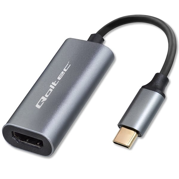 Qoltec aluminium USB-C 3.1 MHL til HDMI adapter 4K 60Hz 32AWG til smartphone og bærbar