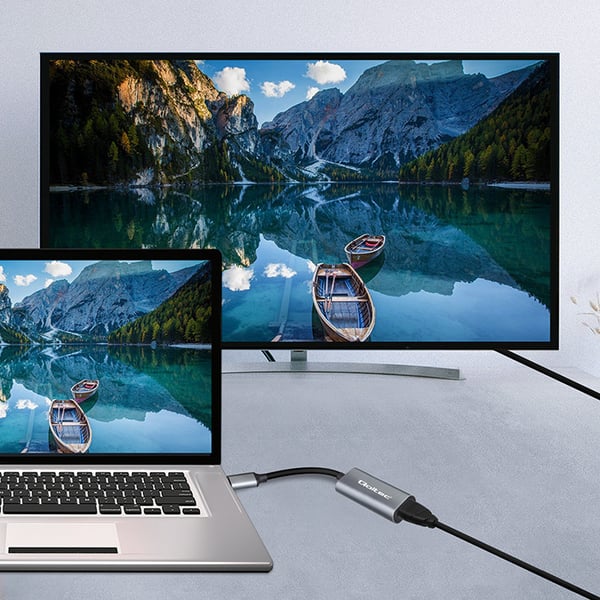 Qoltec aluminium USB-C 3.1 MHL til HDMI adapter 4K 60Hz 32AWG til smartphone og bærbar