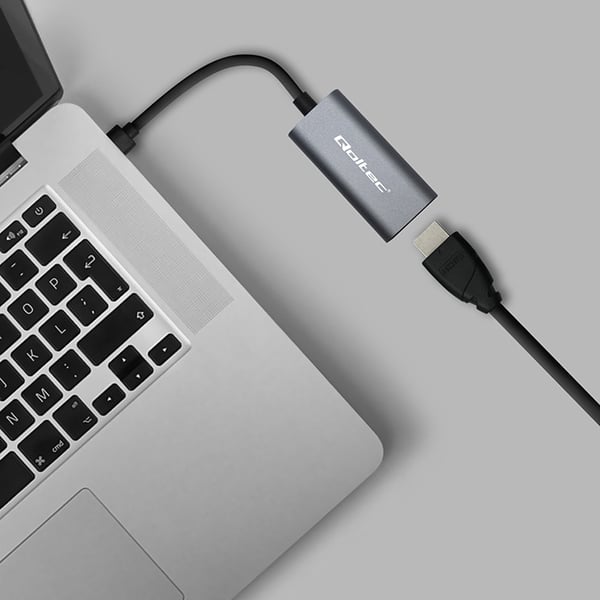 Qoltec aluminium USB-C 3.1 MHL til HDMI adapter 4K 60Hz 32AWG til smartphone og bærbar