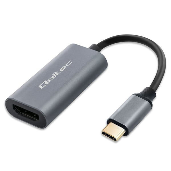 Qoltec aluminium USB-C 3.1 MHL til HDMI adapter 4K 60Hz 32AWG til smartphone og bærbar
