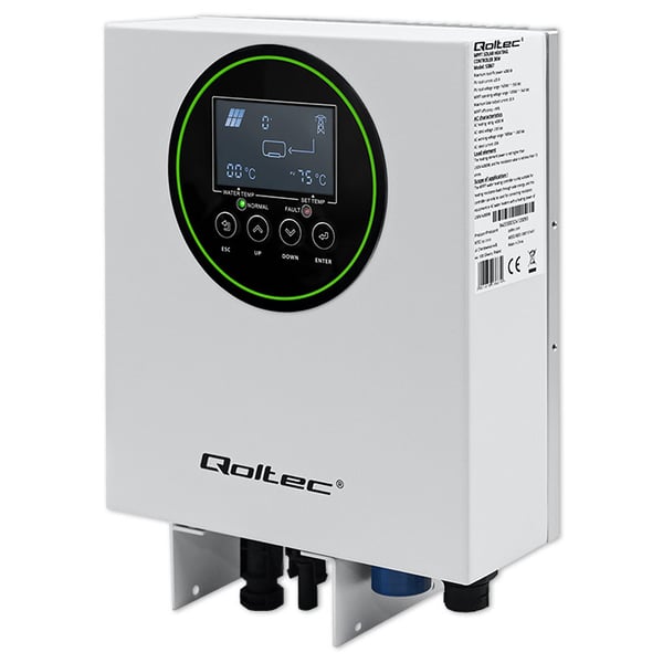 Qoltec Invertteri Aurinkolämmitin vedenlämmittimeen ECO Solar Boost | MPPT | ohitus | LCD | 3kW/4kW | Wi-Fi