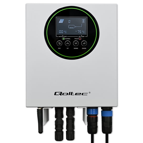 Qoltec Invertteri Aurinkolämmitin vedenlämmittimeen ECO Solar Boost | MPPT | ohitus | LCD | 3kW/4kW | Wi-Fi