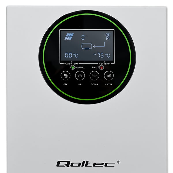 Qoltec Invertteri Aurinkolämmitin vedenlämmittimeen ECO Solar Boost | MPPT | ohitus | LCD | 3kW/4kW | Wi-Fi