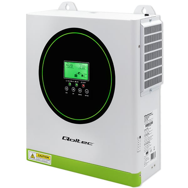 Qoltec hybrid solcelleomformer til off-grid-drift 1500W 100A 12V MPPT sinusbølge Wi-Fi effektfaktor 1.0