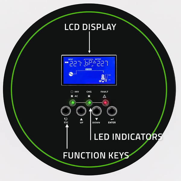 Qoltec Modulaarinen Hybridi Off-Grid Aurinkoinvertteri 6200W | 120A | 48V | MPPT | Jopa 12 yksikköä | BMS | Sinus | Wi-Fi-vaihtoehto | Tehokerroin 1.0