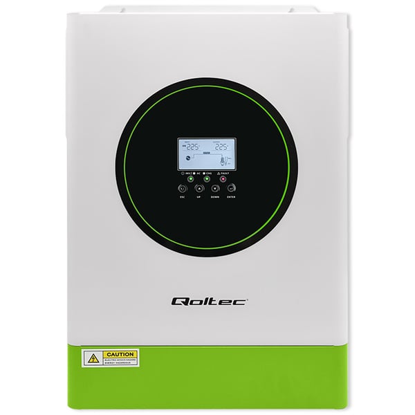 Qoltec Hybrid Off-Grid Aurinkoinvertteri 6200W | 120A | 48V | MPPT | BMS | Sinus | Wi-Fi-vaihtoehto | Tehokerroin 1.0