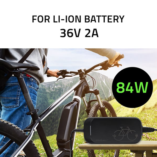 Qoltec Pikalaturi Xiaomin sähköpotkulaudalle ja pyörälle 36V | 42V | 2A | 8.0 * 8.0 mm + pinni | vedenpitävä + virtajohto