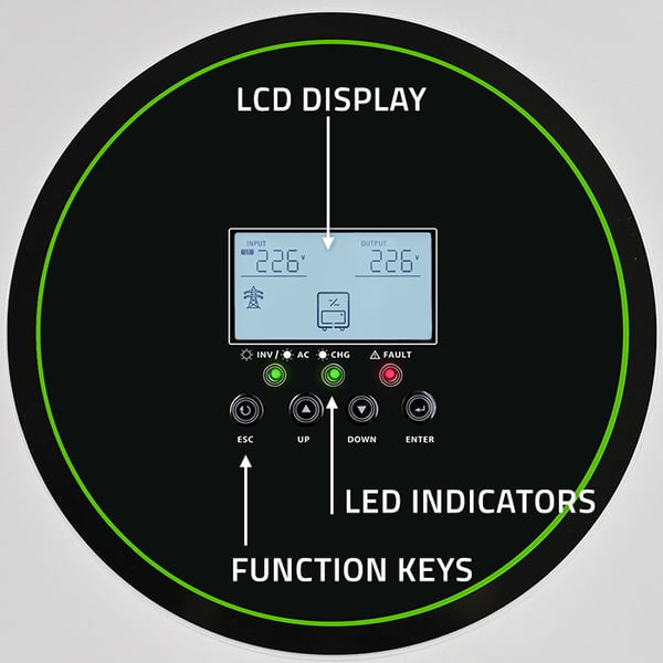 Qoltec Hybrid Off-Grid Aurinkoinvertteri 11000W | 160A | 48V | MPPT | BMS | Sinus | Wi-Fi-vaihtoehto | Tehokerroin 1.0