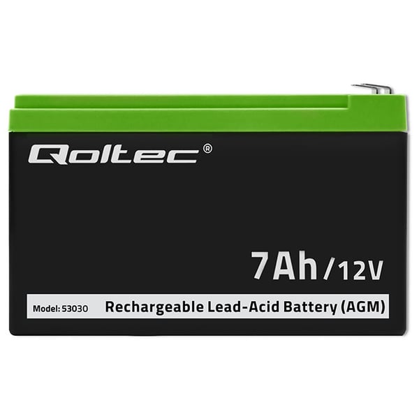 Qoltec AGM-batteri 12V 7Ah vedligeholdelsesfrit til UPS og sikkerhed