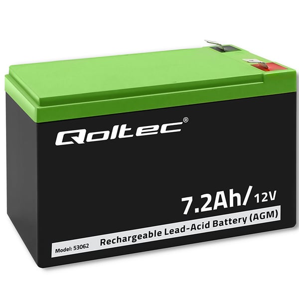 Qoltec AGM-batteri 12V 7,2Ah vedligeholdelsesfrit til UPS og sikkerhed