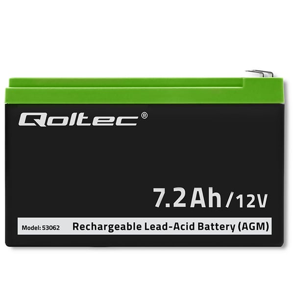 Qoltec AGM-batteri 12V 7,2Ah vedligeholdelsesfrit til UPS og sikkerhed
