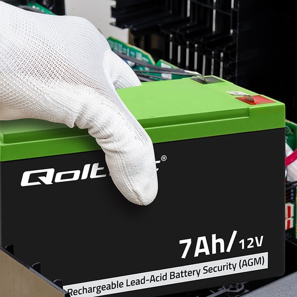 Qoltec AGM-batteri 12V 7Ah vedligeholdelsesfrit til UPS og sikkerhedssystemer