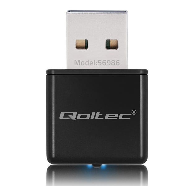 Qoltec Langaton Erittäin Nopea Mini-Nano WiFi-sovitin | Standard N | USB 2.0 | 300Mbps