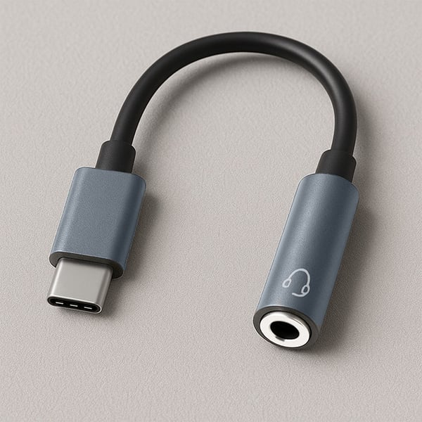 Qoltec USB-C til 3,5 mm jack adapter, aluminium, 10 cm