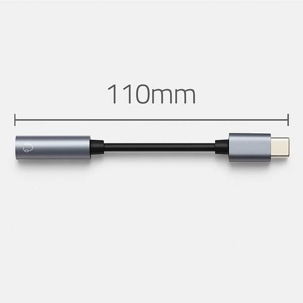Qoltec USB-C til 3,5 mm jack adapter, aluminium, 10 cm