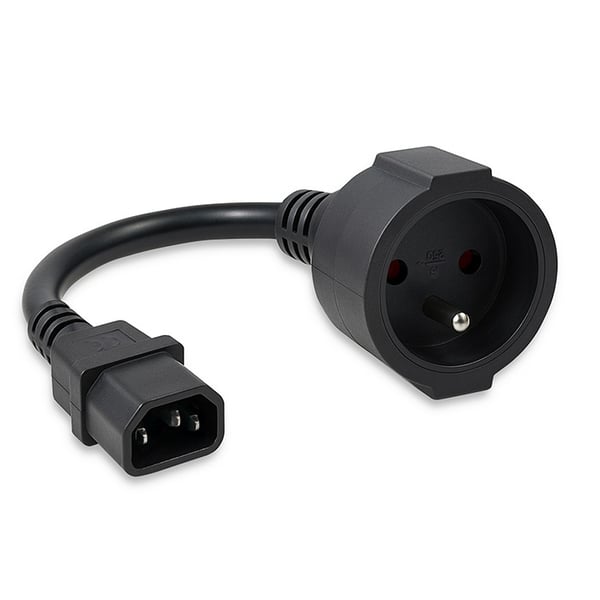 Qoltec adapter IEC 320 C14 til fransk stik 0,15 m