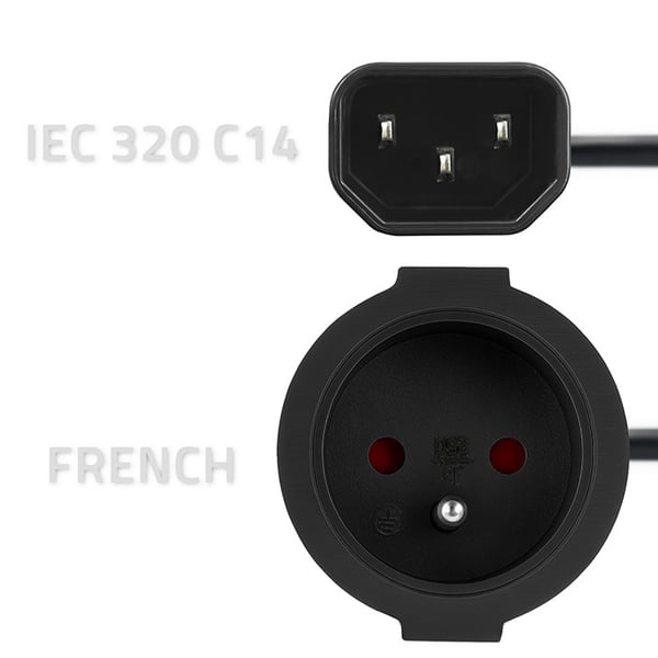 Qoltec adapter IEC 320 C14 til fransk stik 0,15 m