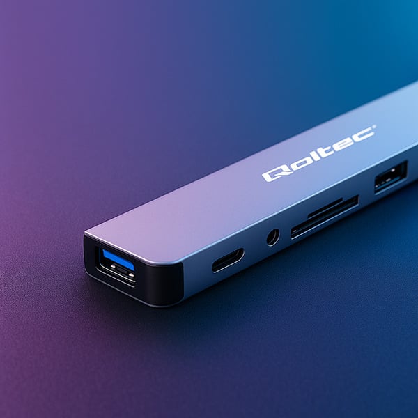 Qoltec Hub Adapter 8in1 USB-C/USB med 4x USB, SD/TF-kort læser og 3,5 mm JACK