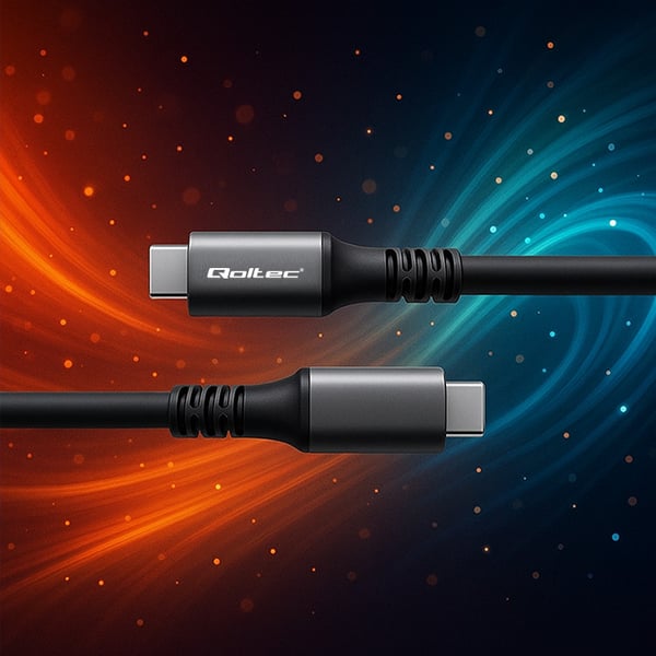 Qoltec USB4 Ultrahurtigt Kabel | USB-C PD 240W | Thunderbolt 3/4 | 4K | 40 Gb/s | 1 m | Sort