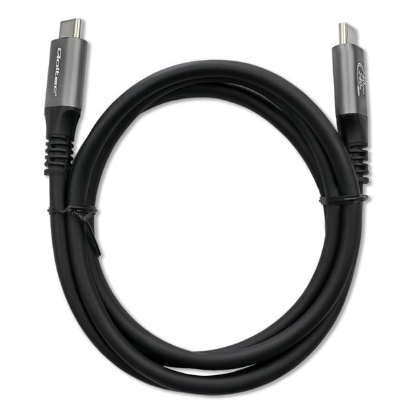 Qoltec USB4 Ultrahurtigt Kabel | USB-C PD 240W | Thunderbolt 3/4 | 4K | 40 Gb/s | 1 m | Sort