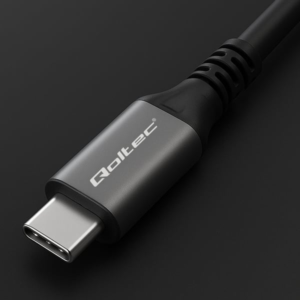 Qoltec USB4 Ultrahurtigt Kabel | USB-C PD 240W | Thunderbolt 3/4 | 4K | 40 Gb/s | 1 m | Sort