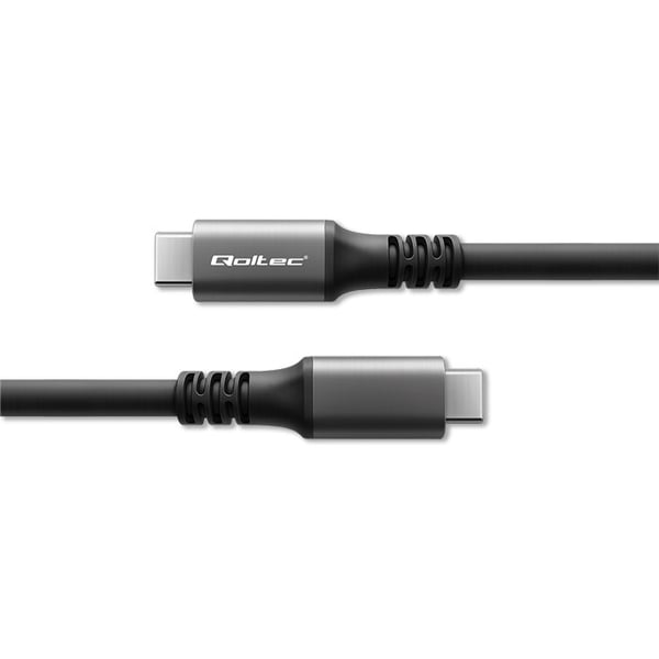 Qoltec USB4 Ultrahurtigt Kabel | USB-C PD 240W | Thunderbolt 3/4 | 4K | 40 Gb/s | 1 m | Sort