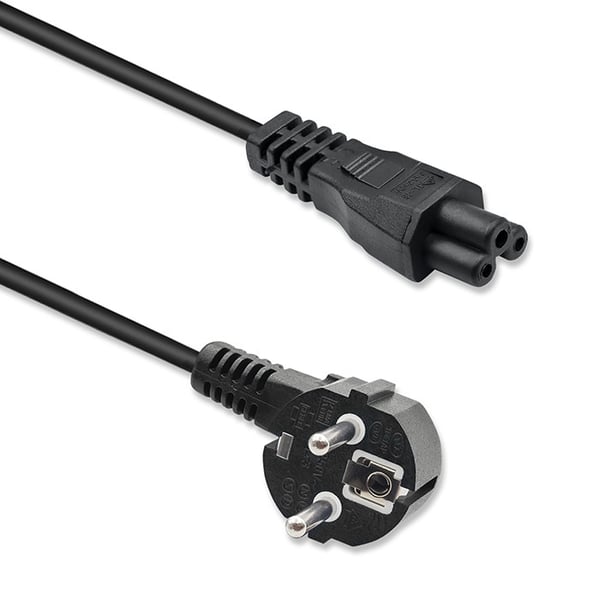 Qoltec vinklad SCHUKO-strömkabel IEC C5 klöverbladet 3x1.0mm² 1.5m