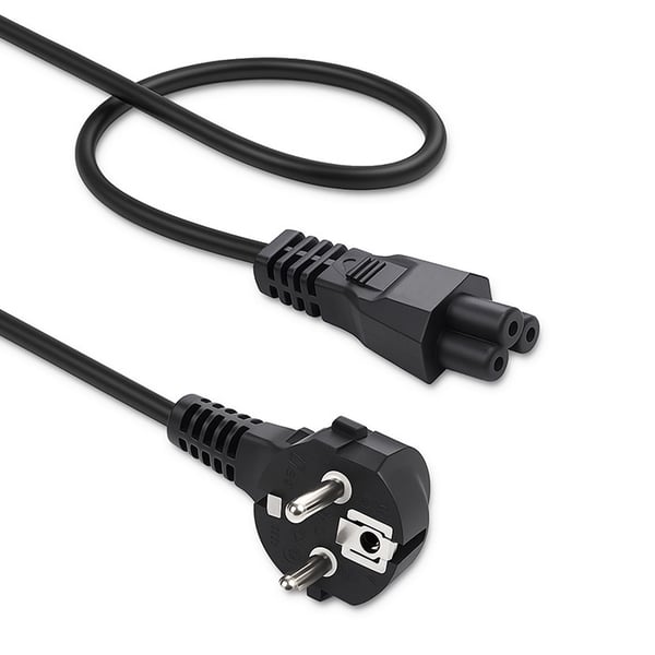 Qoltec vinklad SCHUKO-strömkabel IEC C5 klöverbladet 3x1.0mm² 1.5m