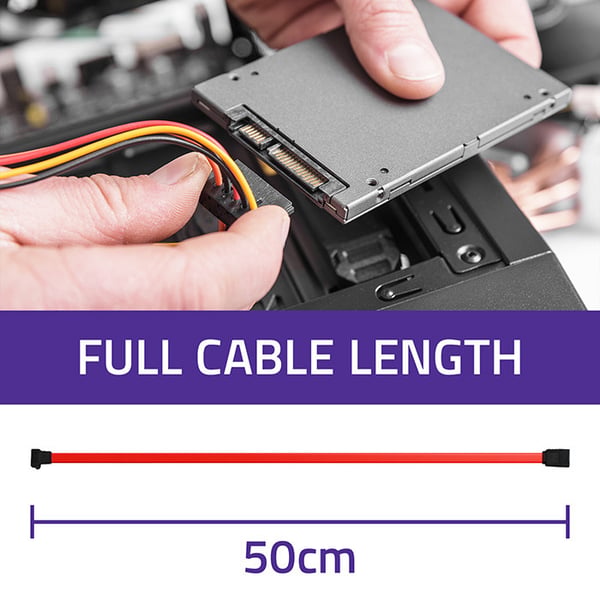 Qoltec SATA-kabel S med ret/vinklet stik 0,5 m