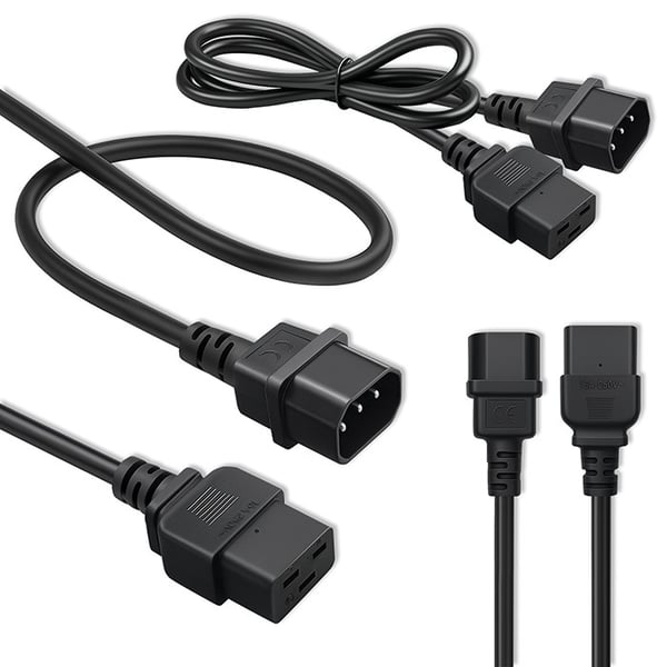 Qoltec IEC C14/C19 förlängningskabel för ström | 3x1.5mm² | 2m