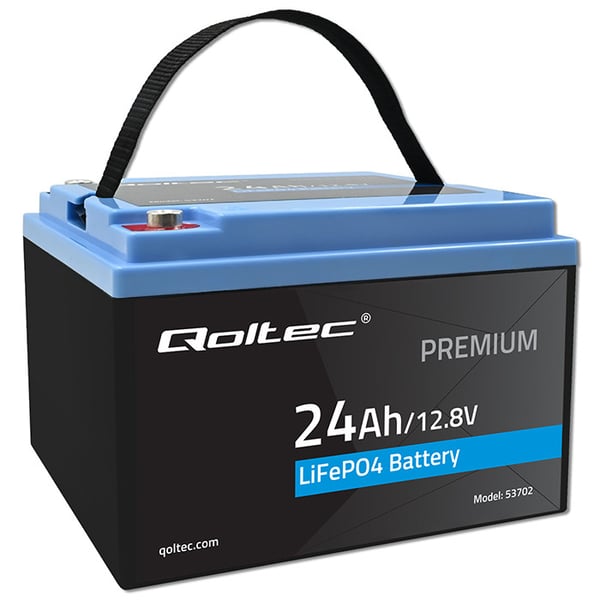 Qoltec LiFePO4 lithiumjernfosfatbatteri 12,8V 24Ah 307,2Wh med BMS