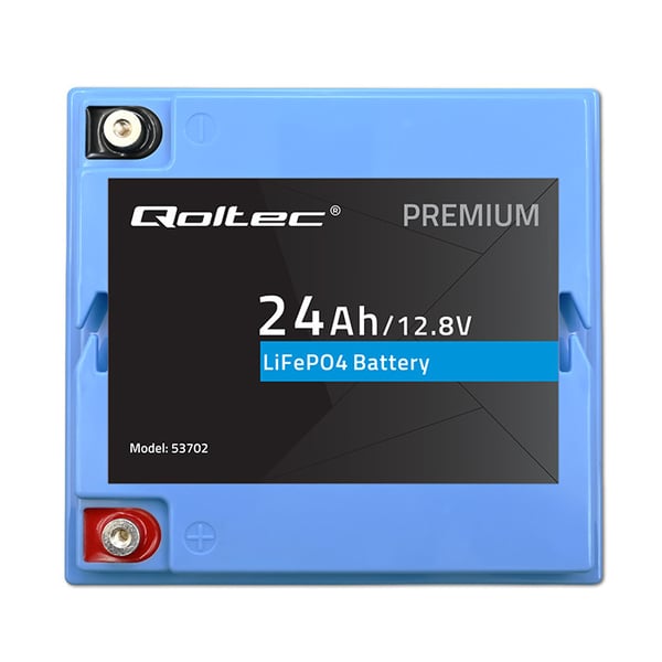 Qoltec LiFePO4 lithiumjernfosfatbatteri 12,8V 24Ah 307,2Wh med BMS