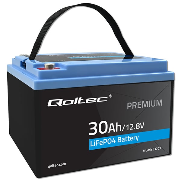 Qoltec LiFePO4 litiumbatteri 12,8V 30Ah 384Wh med BMS