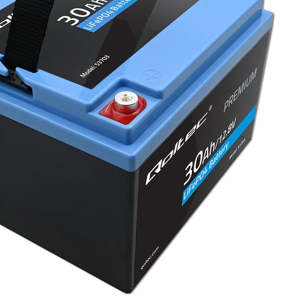 Qoltec LiFePO4 litiumbatteri 12,8V 30Ah 384Wh med BMS