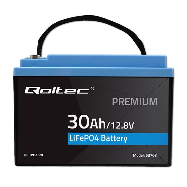Qoltec LiFePO4 litiumbatteri 12,8V 30Ah 384Wh med BMS