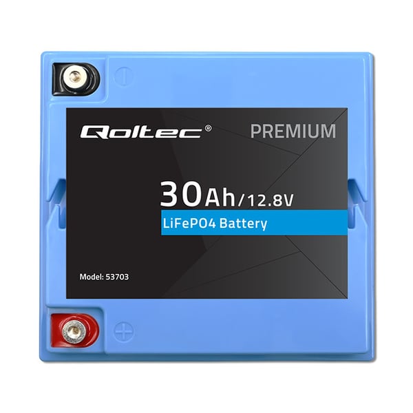 Qoltec LiFePO4 litiumbatteri 12,8V 30Ah 384Wh med BMS
