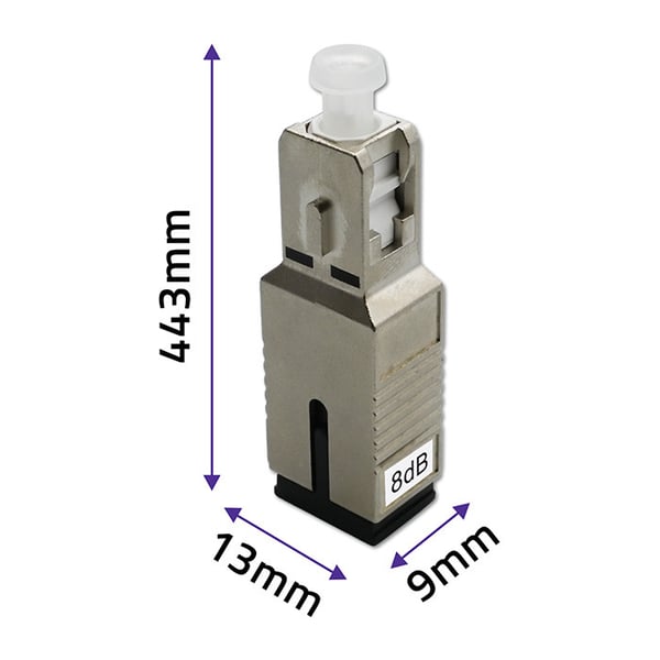 Qoltec fiberoptisk dæmper SC/UPC (hun) - SC/UPC (han) | enkeltmode | 8dB