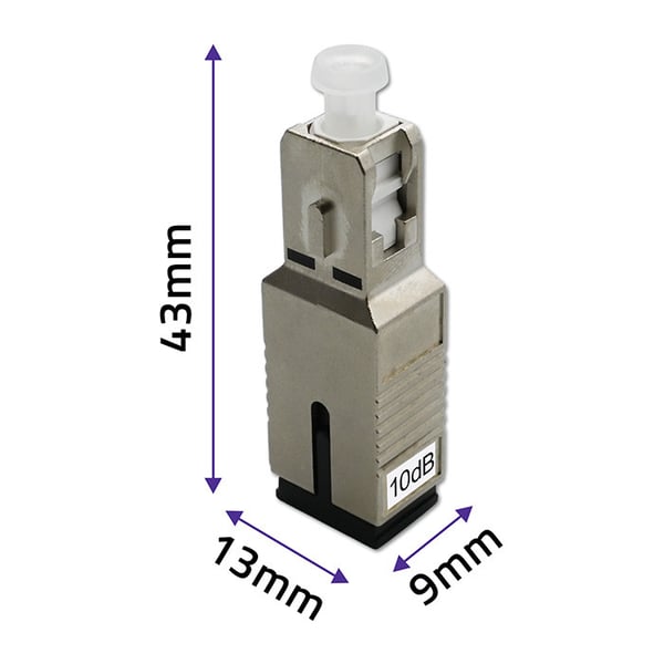 Qoltec fiberoptisk dämpare SC/UPC (hona) - SC/UPC (hane) singelläge 10dB