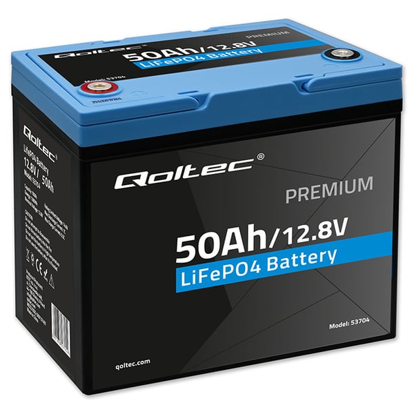 Qoltec LiFePO4 lithiumjernfosfatbatteri 12,8V 50Ah 640Wh med BMS Qoltec LiFePO4 lithiumjernfosfatbatteri 12,8V 50Ah 640Wh med BMS
