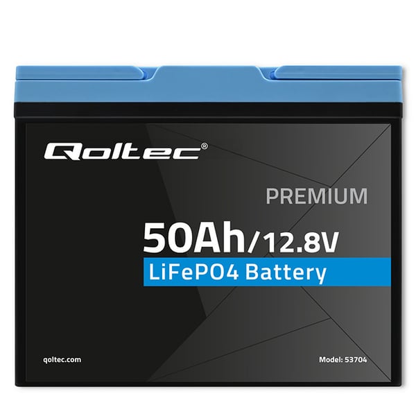 Qoltec LiFePO4 lithiumjernfosfatbatteri 12,8V 50Ah 640Wh med BMS