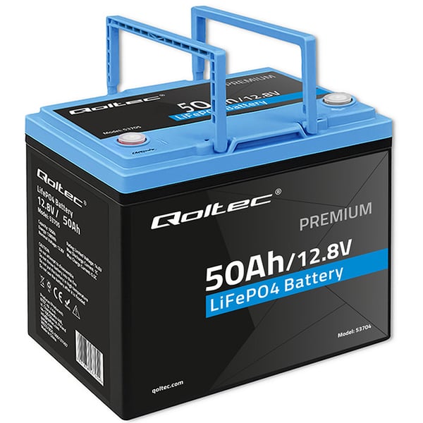 Qoltec LiFePO4 lithiumjernfosfatbatteri 12,8V 50Ah 640Wh med BMS