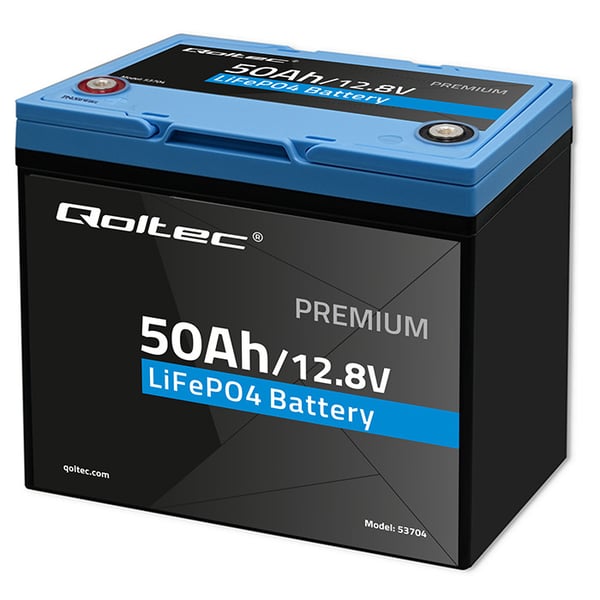 Qoltec LiFePO4 lithiumjernfosfatbatteri 12,8V 50Ah 640Wh med BMS