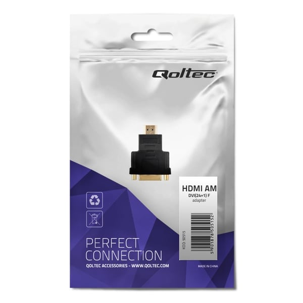 Qoltec HDMI A-stik til DVI (24+1) hunstik adapter